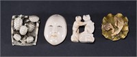 Chinese Carved Signed Netsuke Figurine Collection