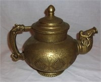 Vintage Brass tea pot w/ serpant handle.