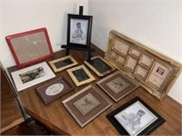 Table easel, 7 picture frames, 3 bird photos