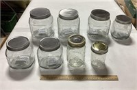 8 glass jars w/ lids