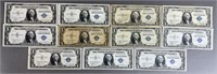 11pc 1935 $1.00 Silver Cerificates