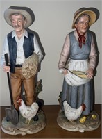 Older couple porcelain statues