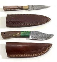 (2) Handmade Damascus Steel Knives