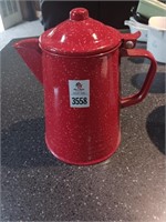 Red granite coffee pot