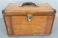 Antique wooden tool chest & fly tying case
