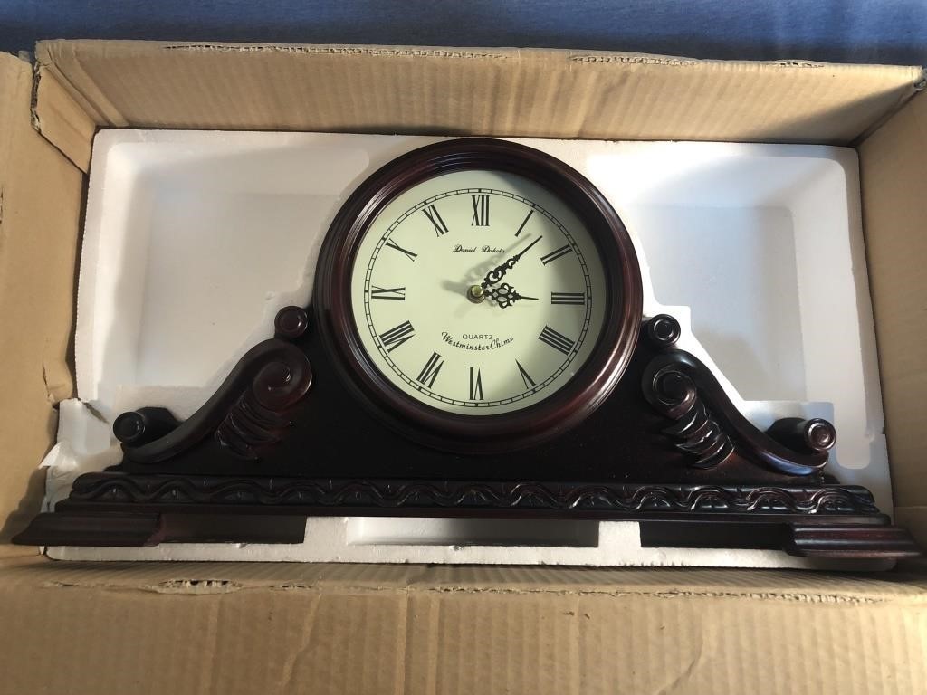 New In Box Quartz Westminster Chime Clock By
