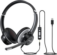 NEW $40 USB Headset w/Mic Noise Cancelling