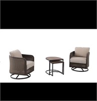 4pc Wicker Patio Conversation Set w/ Tan Cushions