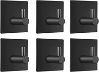 stusgo Matte Black Adhesive Wall Hooks Heavy Duty