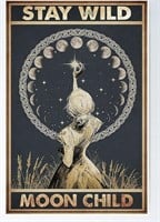 Stay Wild Moon Child 12x8 inch tin sign.
