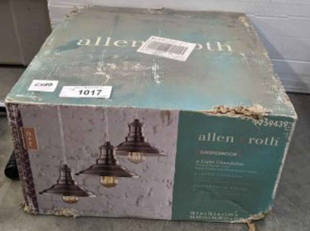 ALLEN ROTH 3 LIGHT CHANDELIER