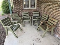 6 outdoor wooden chairs