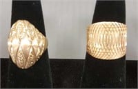 2 rings including 14K & 10K gold bands - 9.3 grams
