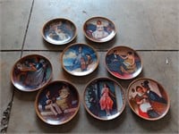 Norman Rockwell plates w/ holders