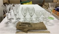 13 stemware & Aussie wine kit