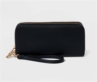A New Day double zip wallet in black
