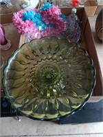Glass cake stand & bowl
