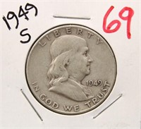 1949 S FRANKLIN HALF DOLLAR COIN