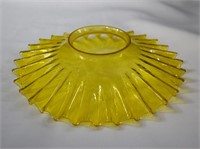 Yellow Ruffle Glass Shade for Oil Lamp Chimney