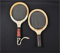2 Vintage Wooden Racketball Rackets