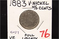 1883 V NICKEL FULL LIBERTY, NO CENTS