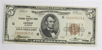 SERIES OF 1929 $5.00  NATIONAL CURRENCY NOTE