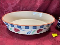 Large Lenox poppy corn blue terra-cotta bowl