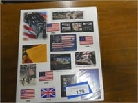 Album of stamps - states, flags, statue of Liberty