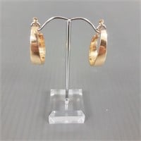 Pair of 14K gold hoop earring - 4.2 grams - 1 1/8"