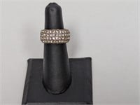 Vermeil/.925 Sterling Clear Stone Band Sz 5.5