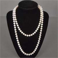 36" strand 7mm cultured pearl necklace with 14K