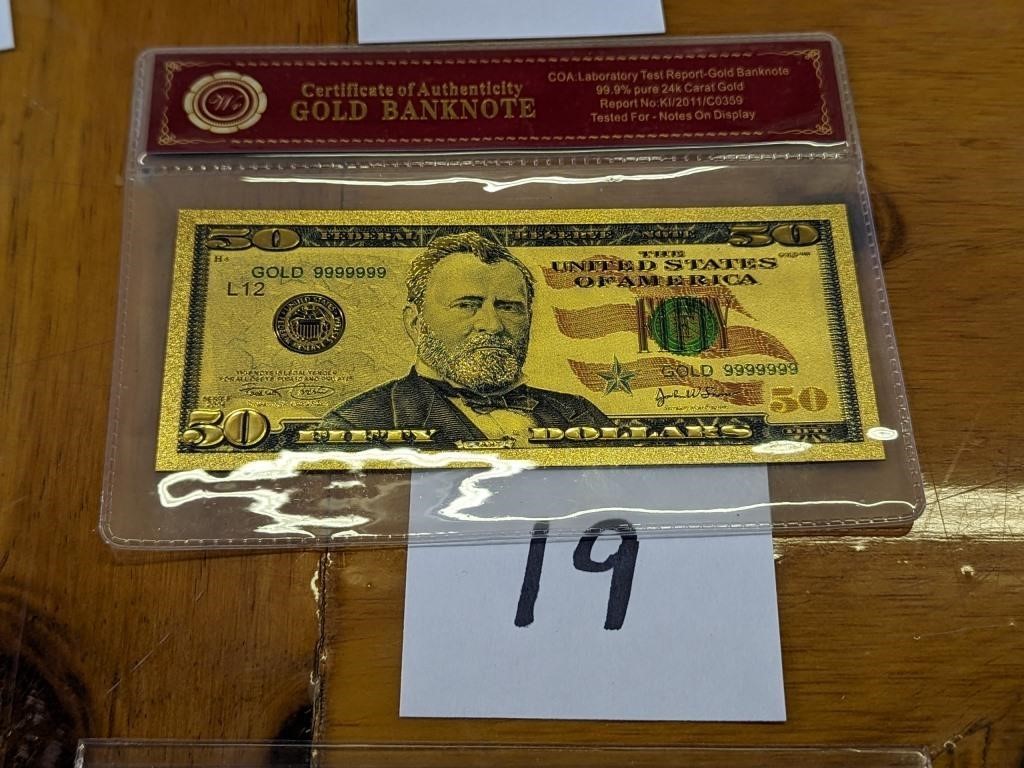$50 Gold Banknote