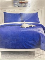 Twin sized Kids Textured comforter set in blue