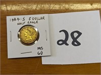 1884-S $5 Gold Coin