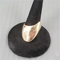 14K tested gold artisan ring - 8.5g; sz 5 1/2