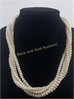 Marked 925 Sterling Silver Clasp Pearl Necklace