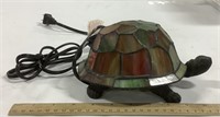 Stained glass turtle lamp