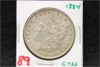 1884 MORGAN SILVER DOLLAR COIN