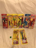 Variety of Vintage PEZ Dispensers With Candy