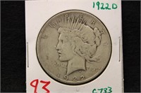 1922 D PEACE DOLLAR COIN