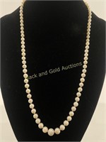 Marked 10K Gold Clasp Pearl Necklace