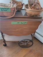 Vintage Tea Cart With Glass Top