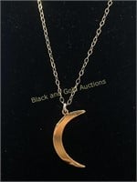 Marked 925 Sterling Silver Crescent Moon Necklace