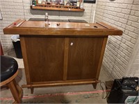 Wooden Bar w/ storage (no contents)