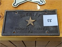 Somerset County Sheriff Brass Sign