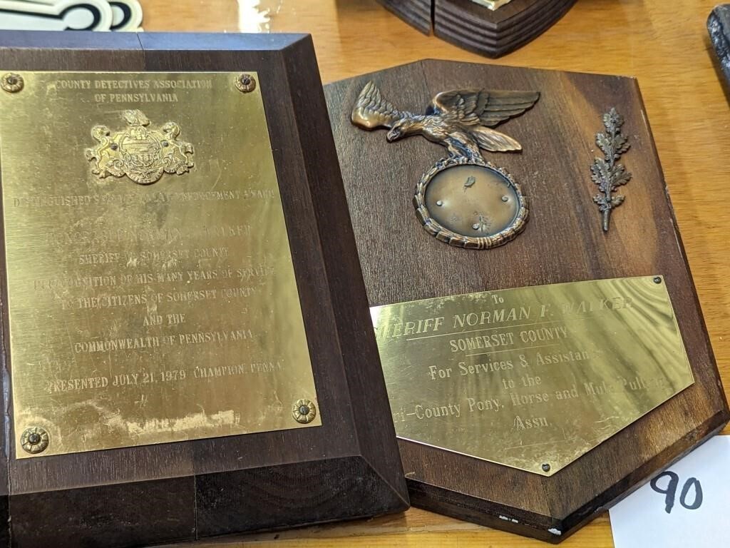 Sheriff Norman Walker Plaques