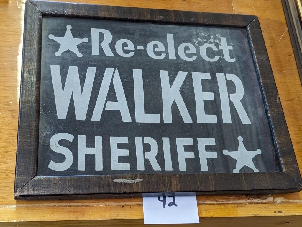 Vintage Norman Walker Sheriff Election Sign
