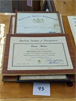 Norman & Hiram Walker Certificates