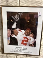 Framed Michael Doss Autographed Picture OSU
