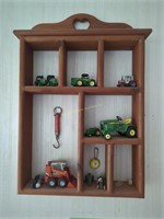 Wall Shelf With John Deere Toys Etc As Shown